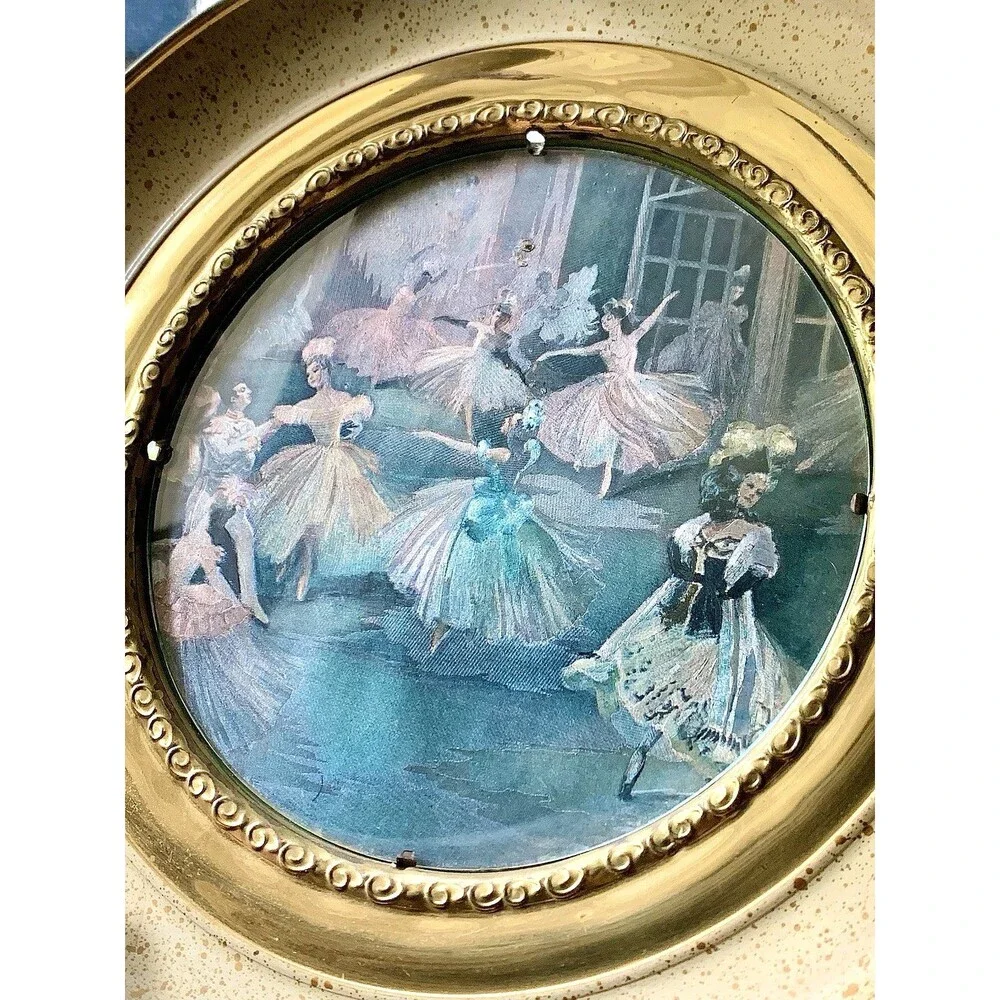 Vintage Peerage England Brass Ballet Wall Hangings Plaque Pair Coquette Decor